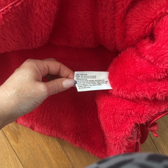 A New Day | Cherry Red Puffer Vest | Soft Faux Fur Lined | size M | Snap Button - Picture 3 of 6